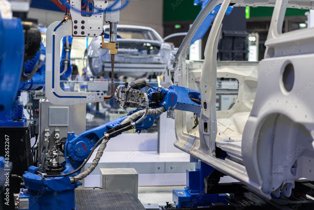 Robotic arm operating on an automated production line