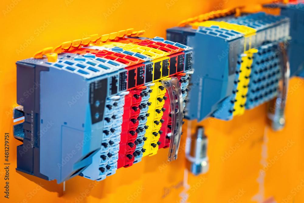 A newly built control panel with neatly arranged components