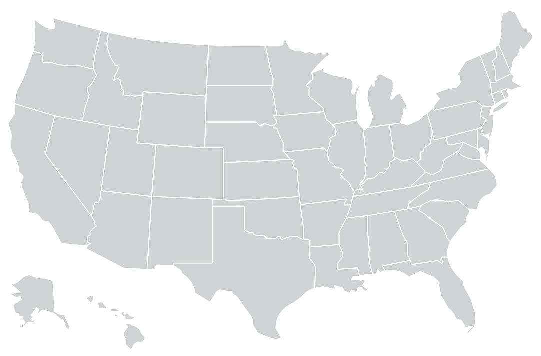 Map of the United States showing affiliated company locations